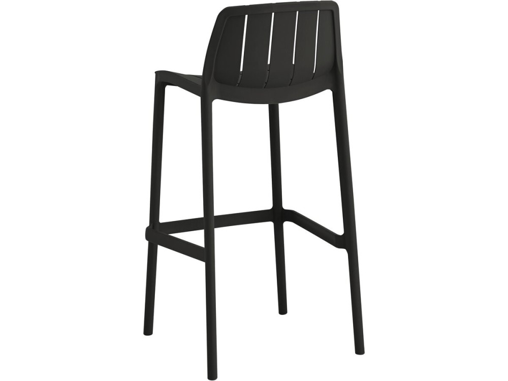 Lot de 2 chaises hautes de jardin empilable "Vaena" - Noir