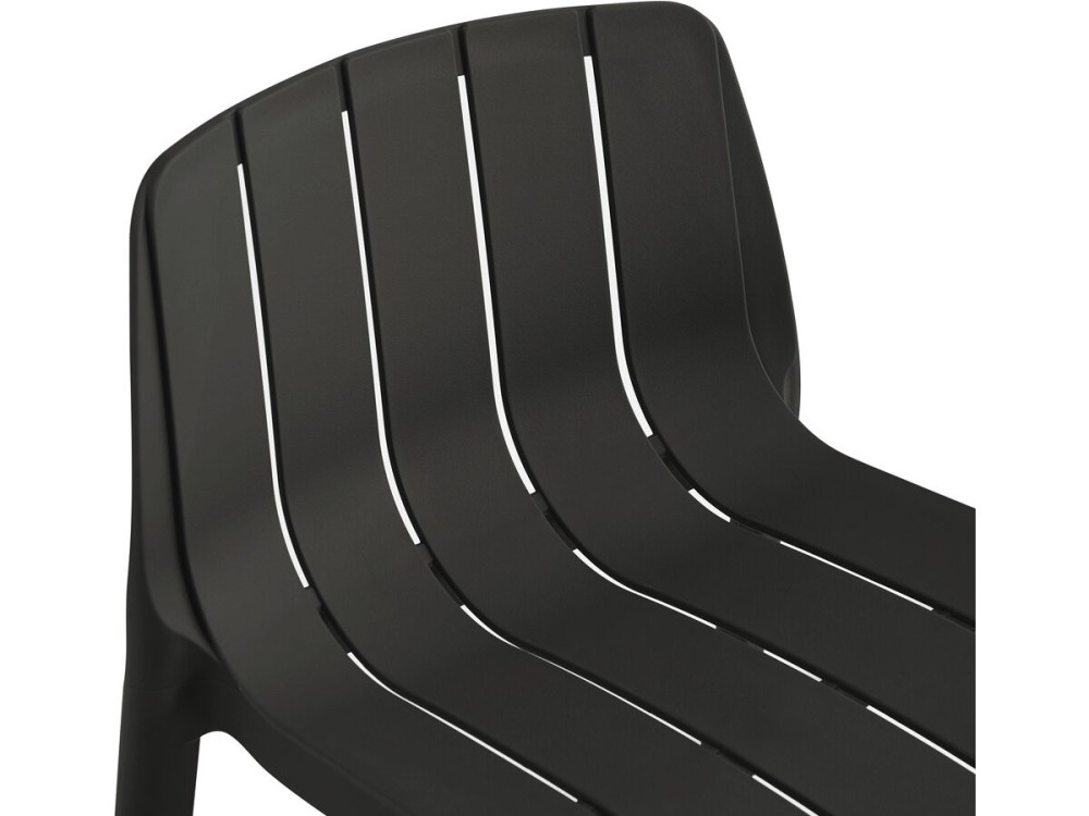 Lot de 2 chaises hautes de jardin empilable "Vaena" - Noir