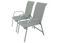 Fauteuil jardin Alu/Textilène "Porto" - Phoenix - Gris foncé - Lot de 2 - Gris clair