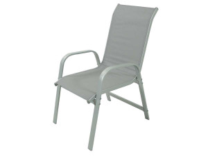 Fauteuil jardin Alu/Textilène "Porto" - Phoenix - Gris clair - Lot de 2 2