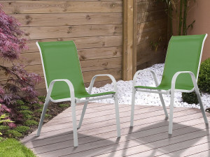 Fauteuil jardin Textilène "Cordoba" - Phoenix - Vert - Lot de 2 2