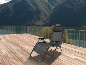Fauteuil de jardin relax zéro gravité "Sintra" - Noir 2
