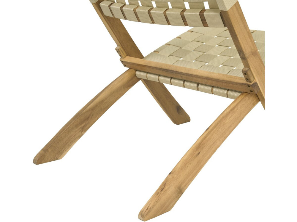Lot de 2 chaises de jardin en bois "Hanoi" - Beige
