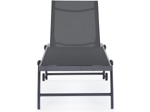 Lot de 2 bains de soleil textilène aluminium "Jolia" - Gris foncé 2