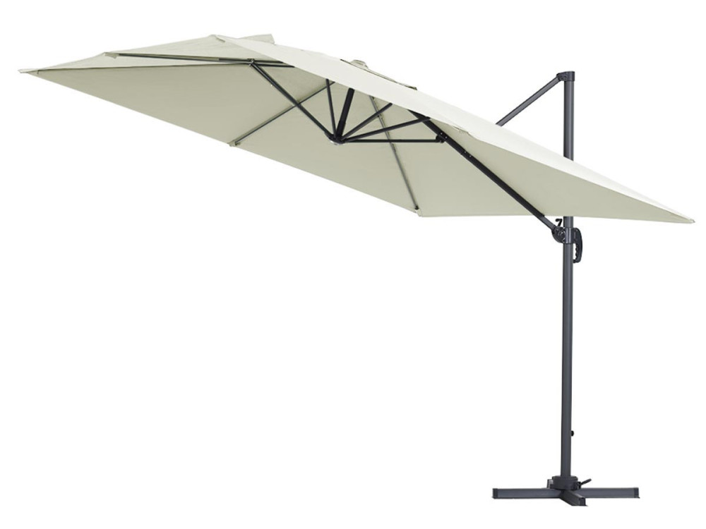 Parasol déporté "Sun 3" - 3 x 3 m - Ecru