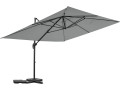 Parasol jardin déporté en aluminium "Sky 4" - 3 x 4 m - Taupe - Gris