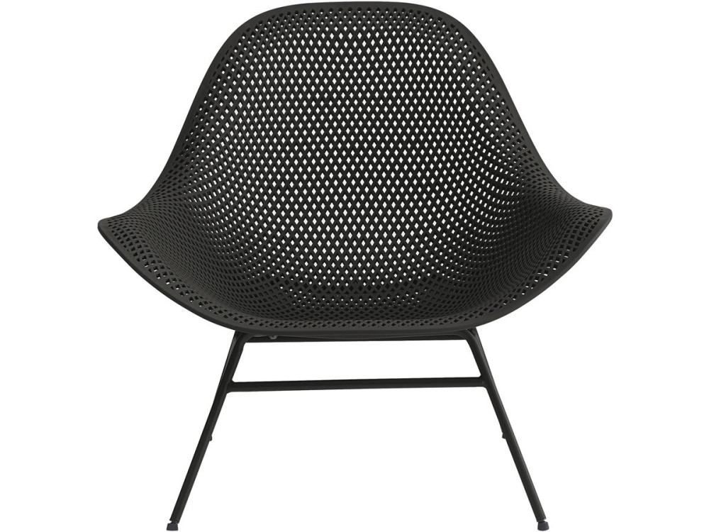 Lot de 2 fauteuils de jardin avec table basse "Soléna" - Noir