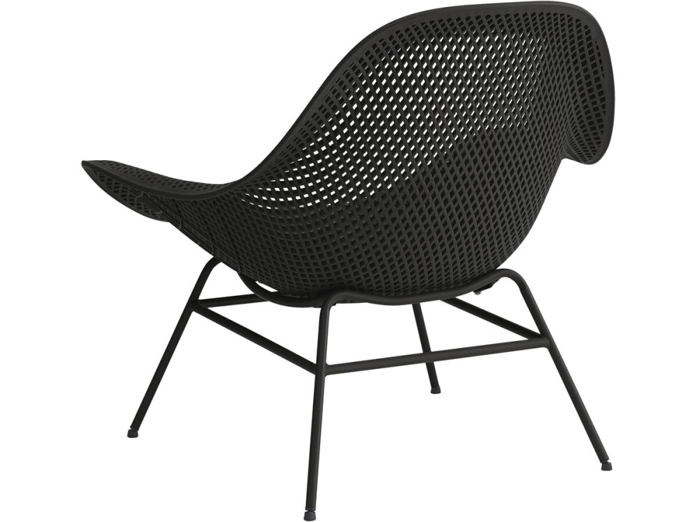Lot de 2 fauteuils de jardin avec table basse "Soléna" - Noir