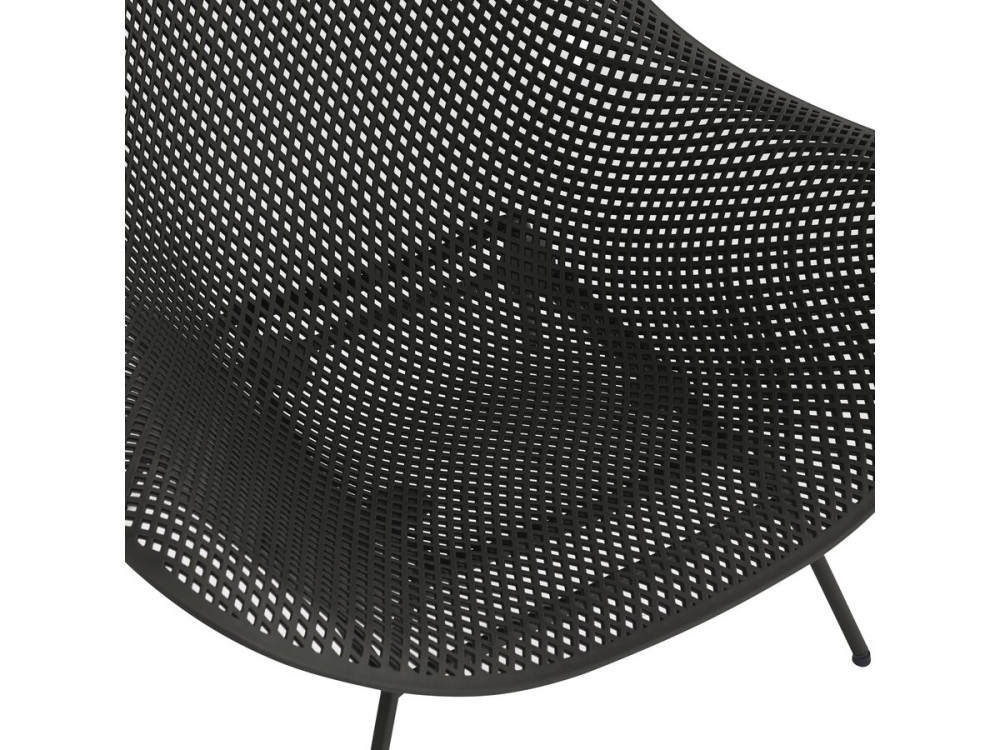 Lot de 2 fauteuils de jardin avec table basse "Soléna" - Noir