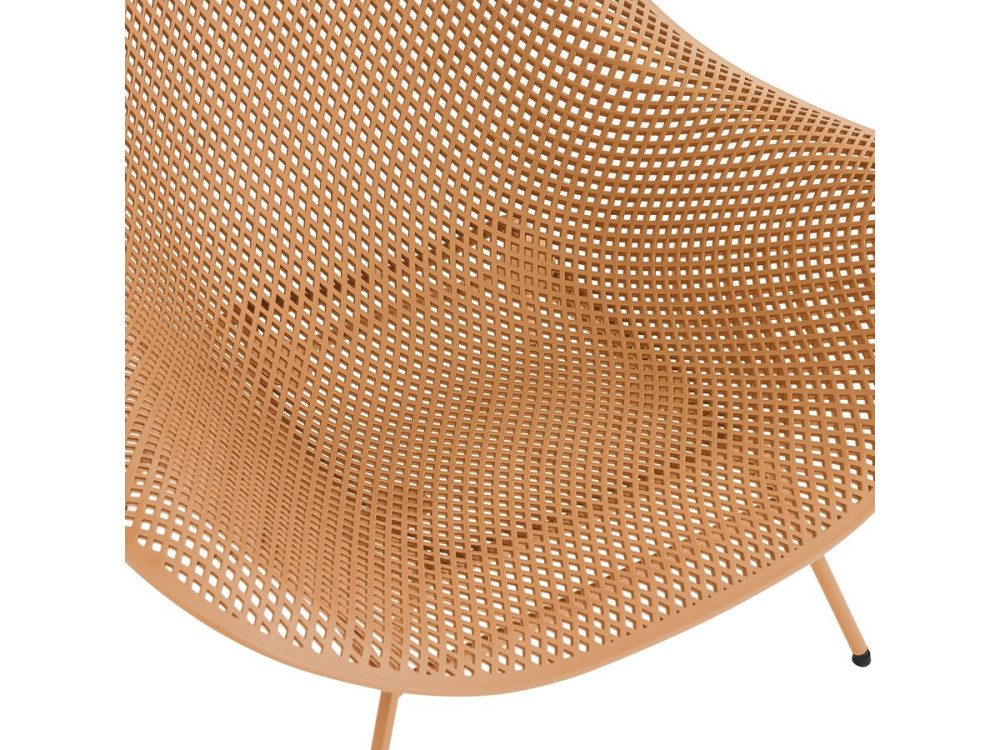 Lot de 2 fauteuils de jardin avec table basse "Soléna" - Orange