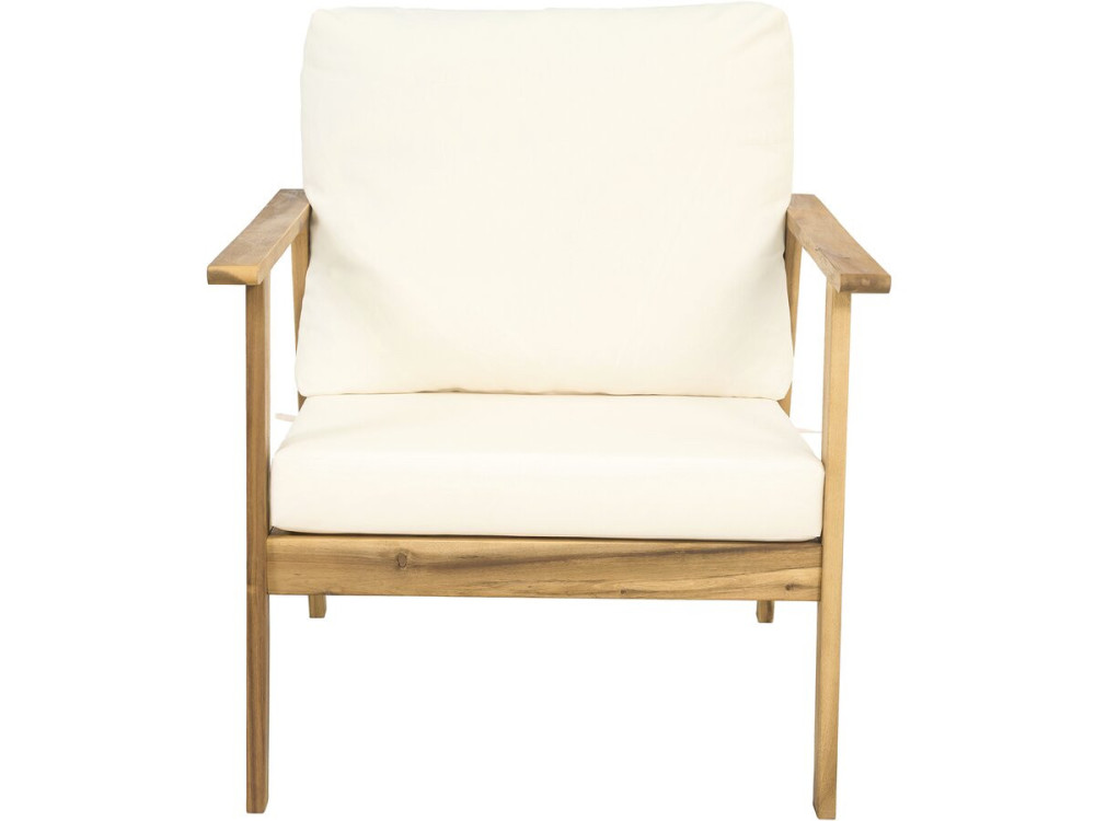 Salon de jardin en bois d'acacia avec coussins "Chilwell" - 5 places - Beige