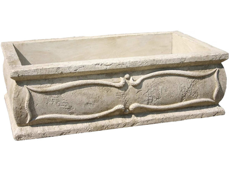 Grande jardinière "Verone - en pierre - 50 x 100 x 30 cm