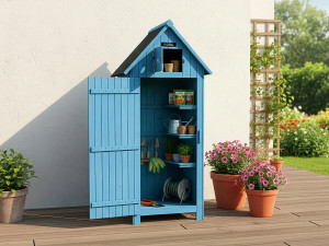 Armoire de jardin "Cabanon" - 77 x 54.5 x 179 cm - Bleu ciel 2