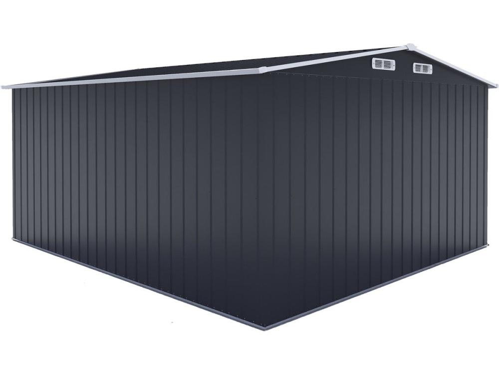 Abri de jardin métal avec porte coulissante "Boston" - 13 m² - Gris