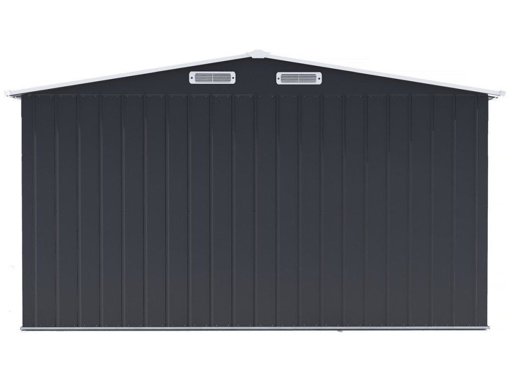 Abri de jardin métal avec porte coulissante "Boston" - 13 m² - Gris
