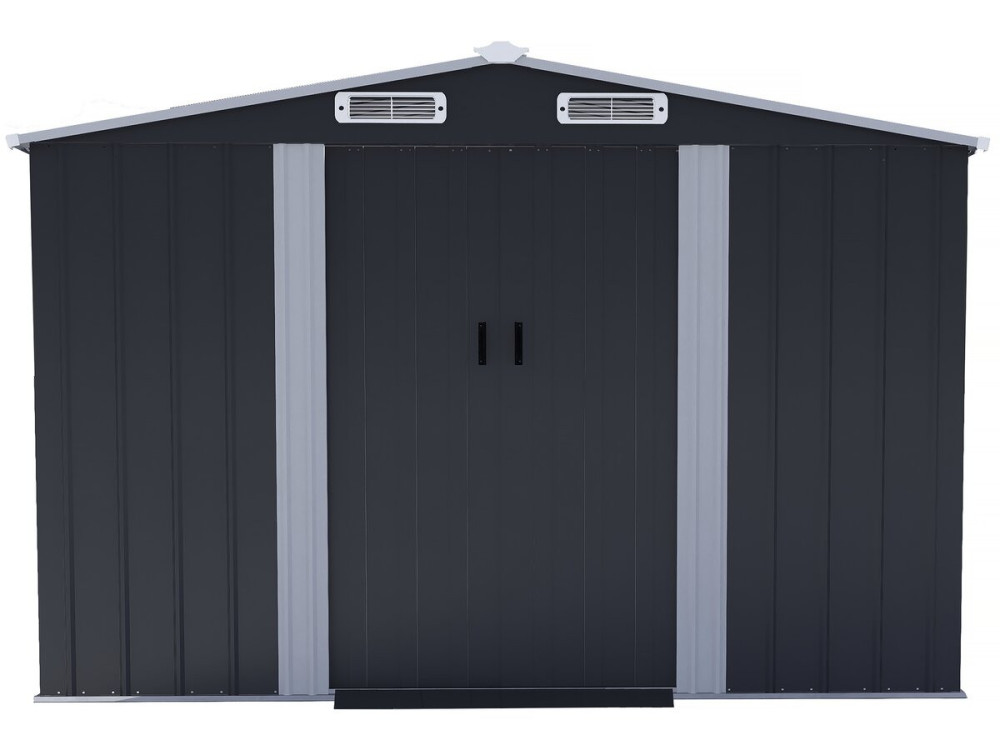 Abri de jardin métal avec porte coulissante "Boston" - 8 m² - Gris