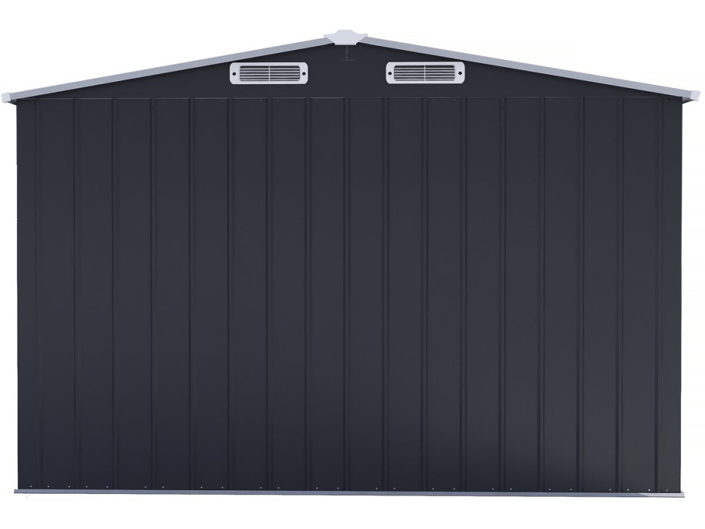 Abri de jardin métal avec porte coulissante "Boston" - 8 m² - Gris