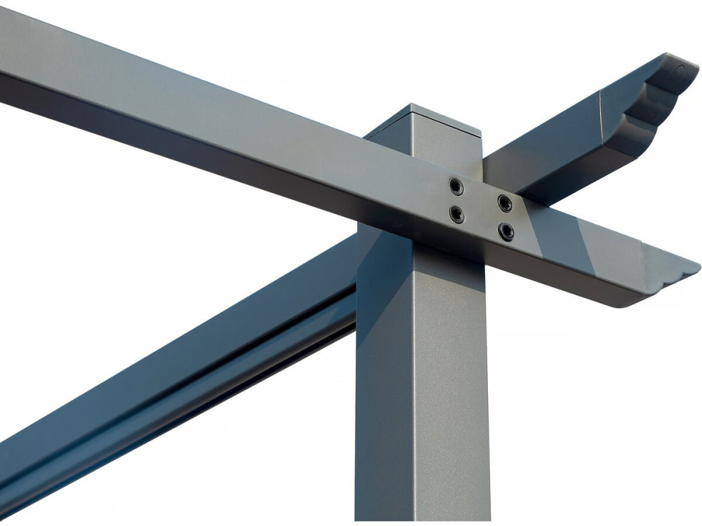 Pergola en métal avec toit rétractable - 3 x 4 m - Gris