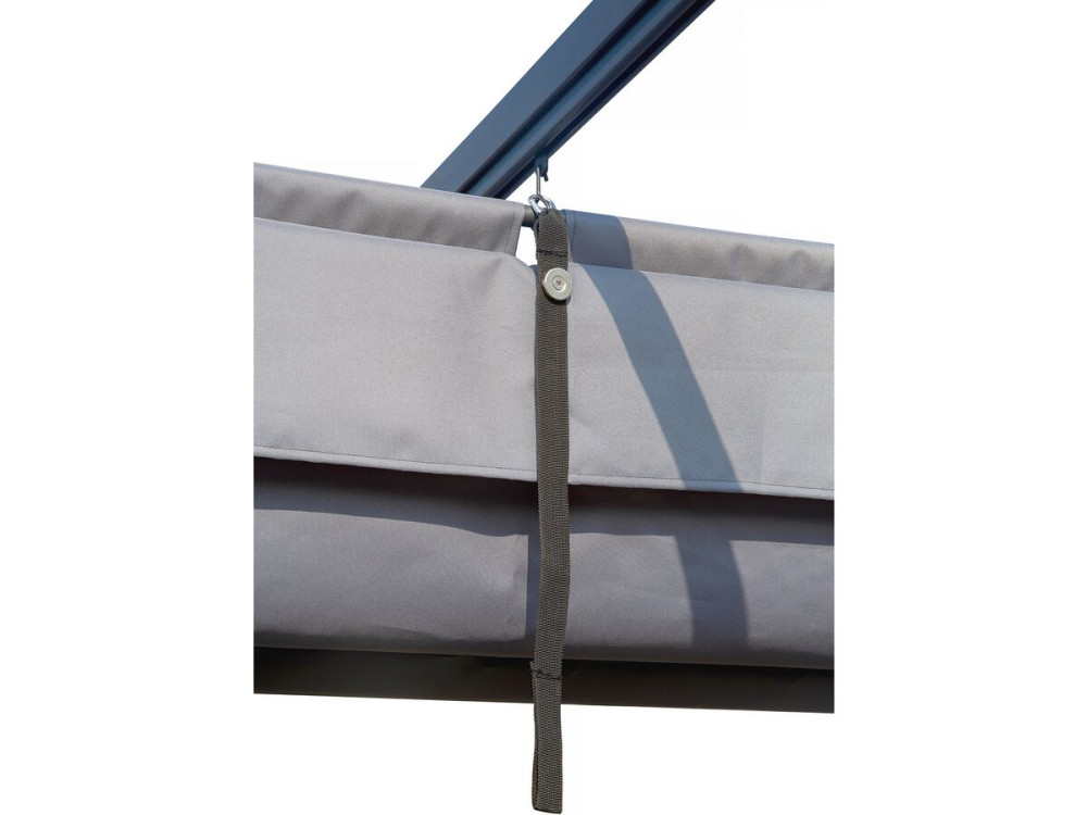 Pergola en métal avec toit rétractable - 3 x 4 m - Gris