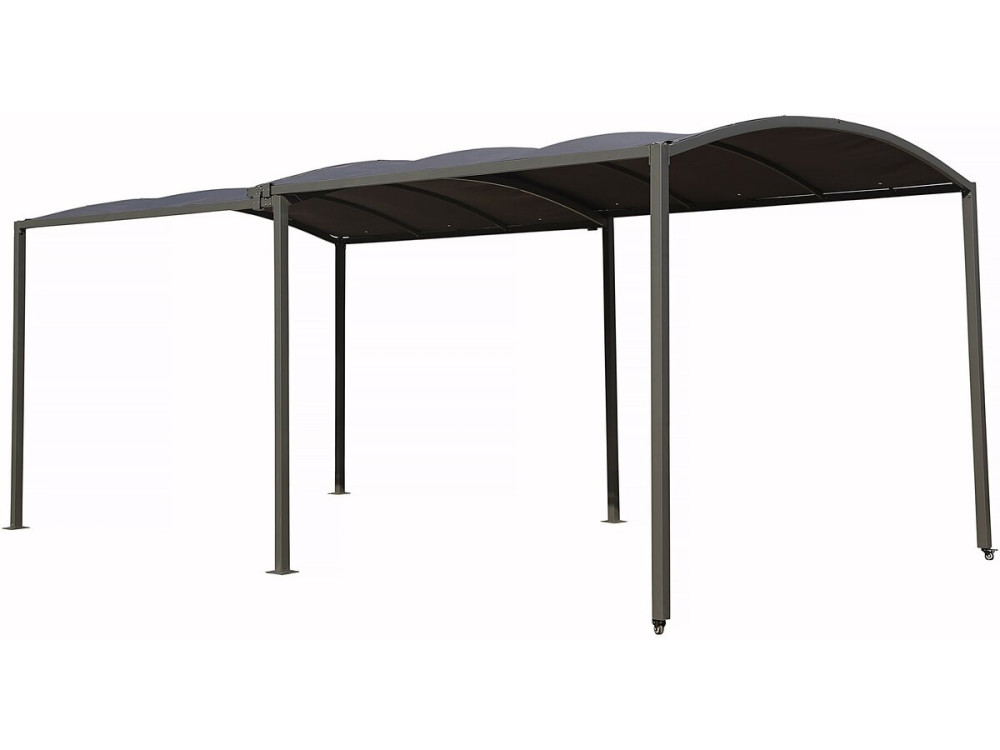 Carport en métal extensible " Mathis" - 303/566 x 295 x 240 cm - Gris