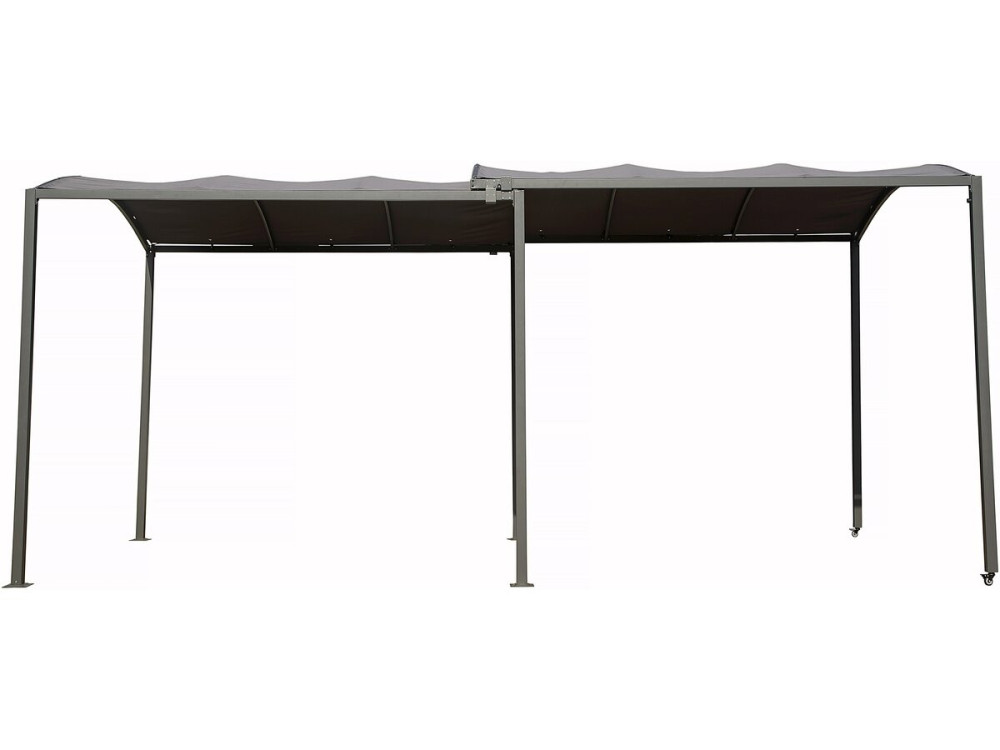 Carport en métal extensible " Mathis" - 303/566 x 295 x 240 cm - Gris