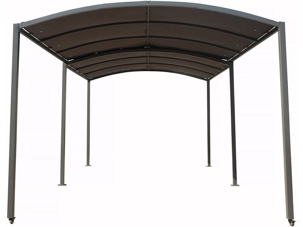 Carport en métal extensible " Mathis" - 303/566 x 295 x 240 cm - Gris