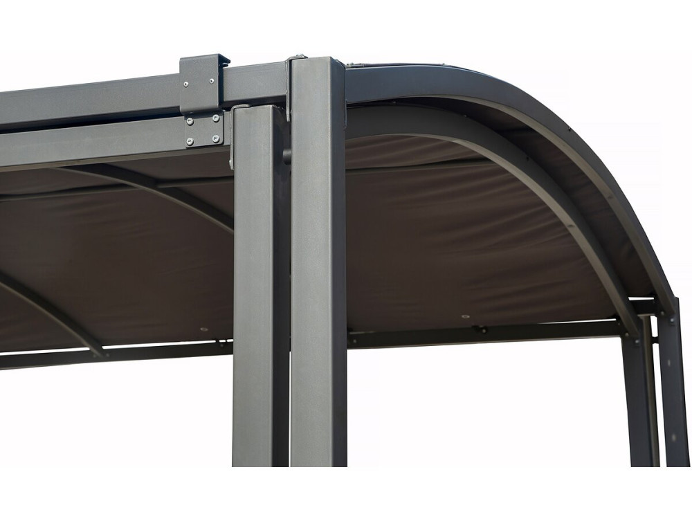 Carport en métal extensible " Mathis" - 303/566 x 295 x 240 cm - Gris