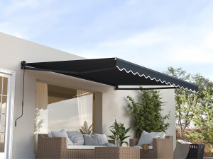Auvent store banne rétractable en aluminium 2,5 x 3 m "Ombra 3" - Gris anthracite 2