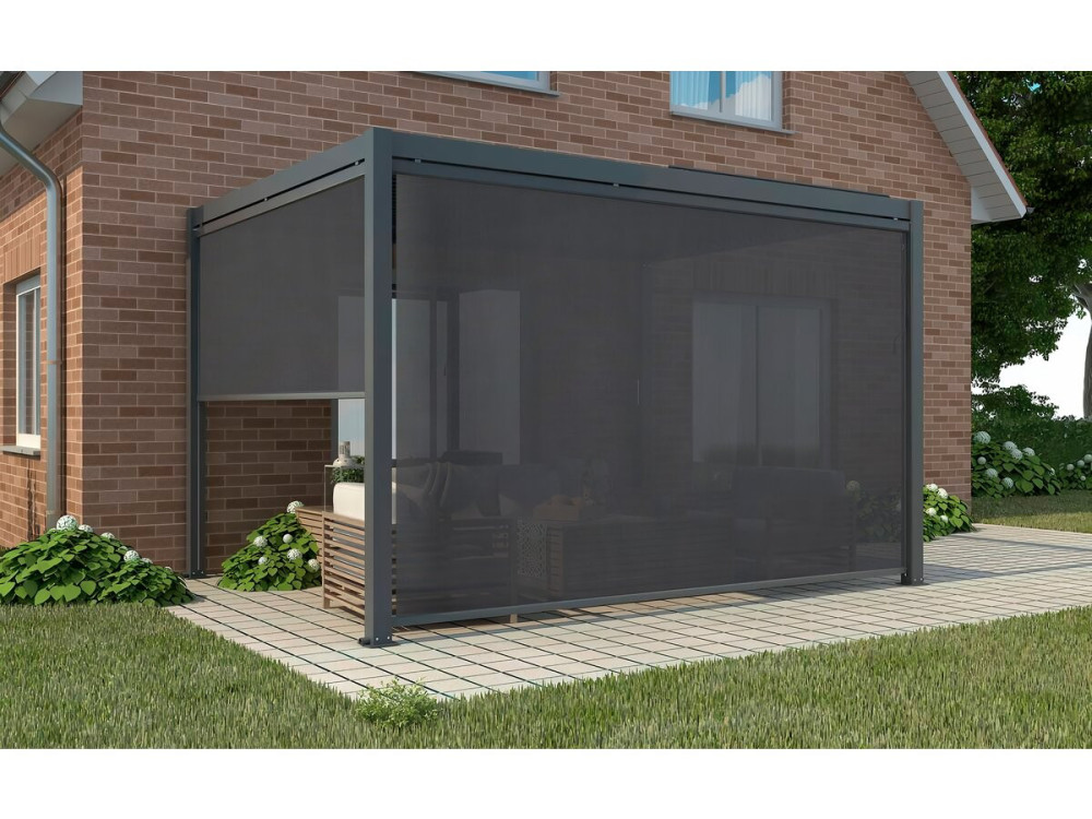 Store pergola bioclimatique - 277 x 208 cm - Gris anthracite
