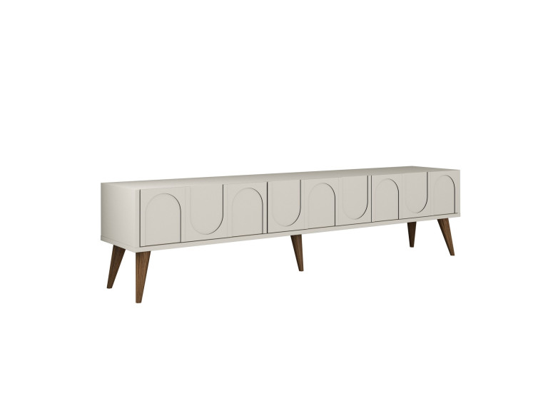 Meuble TV en bois "Lyon" - 180 x 35 x 44 cm - CrèmeNoix