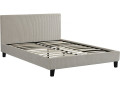 Lit en Velours Cotelé "Ambre" - 160 x 200 - Beige - Beige