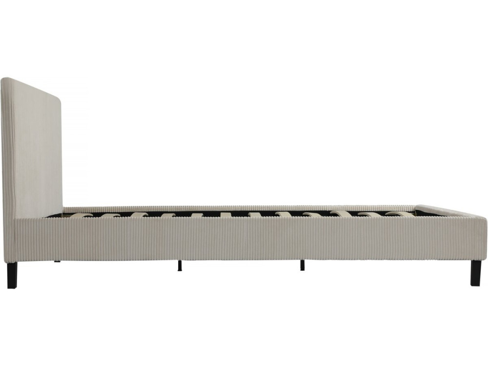 Lit en Velours Cotelé "Ambre" - 160 x 200 - Beige