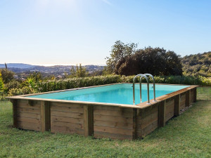 Piscine bois en kit rectangle " Murano " - 12.20 x 6.20 x 1.44 m