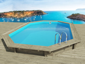 Piscine bois " Miami 145  " - 4.86 x 3.36 x 1.45 m