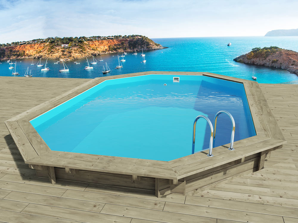 Piscine bois " Miami 145  " - 4.86 x 3.36 x 1.45 m