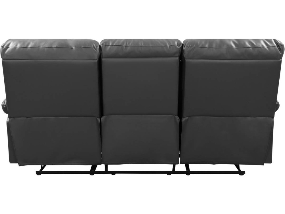 Canapé relax "Lincoln" - 197 x 89 x 103 cm - 3 places - Gris