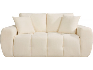Canapé droit en tissu style bubble "Léonie" - 2 places - Beige