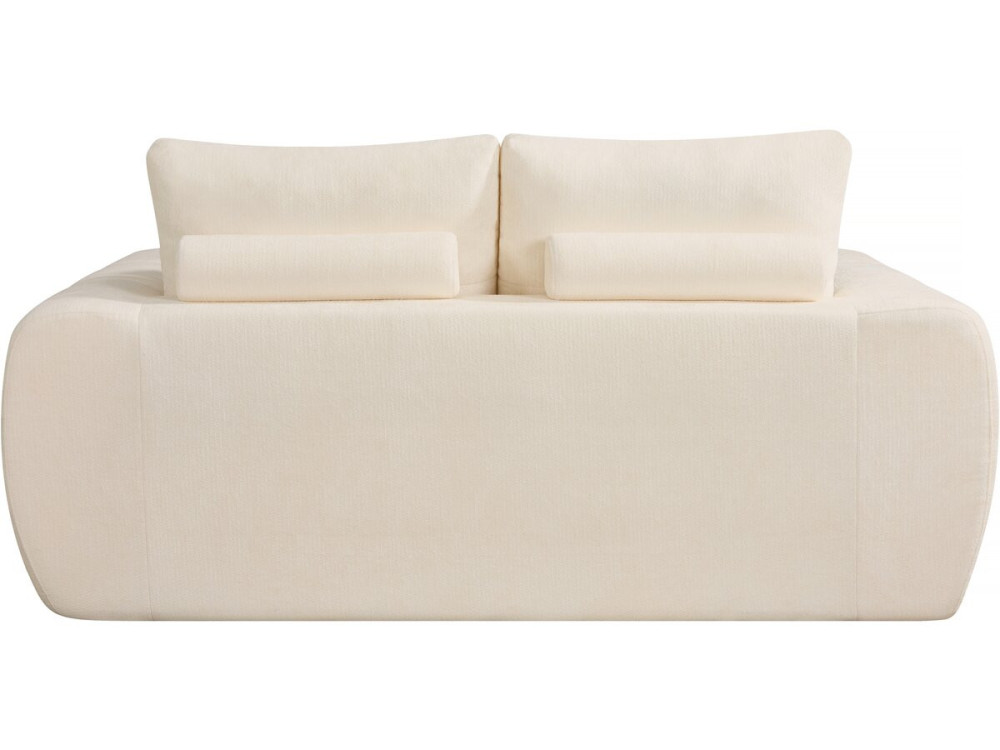 Canapé droit en tissu style bubble "Léonie" - 2 places - Beige