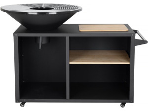 Barbecue plancha brasero à charbon et bois "Maréchal" - Ø 81 cm - Noir