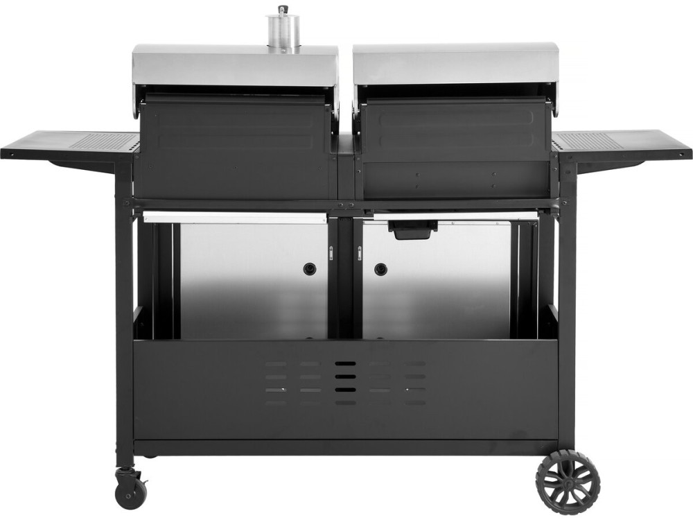 Barbecue gaz et charbon 2 en 1 en métal "Western" - Noir