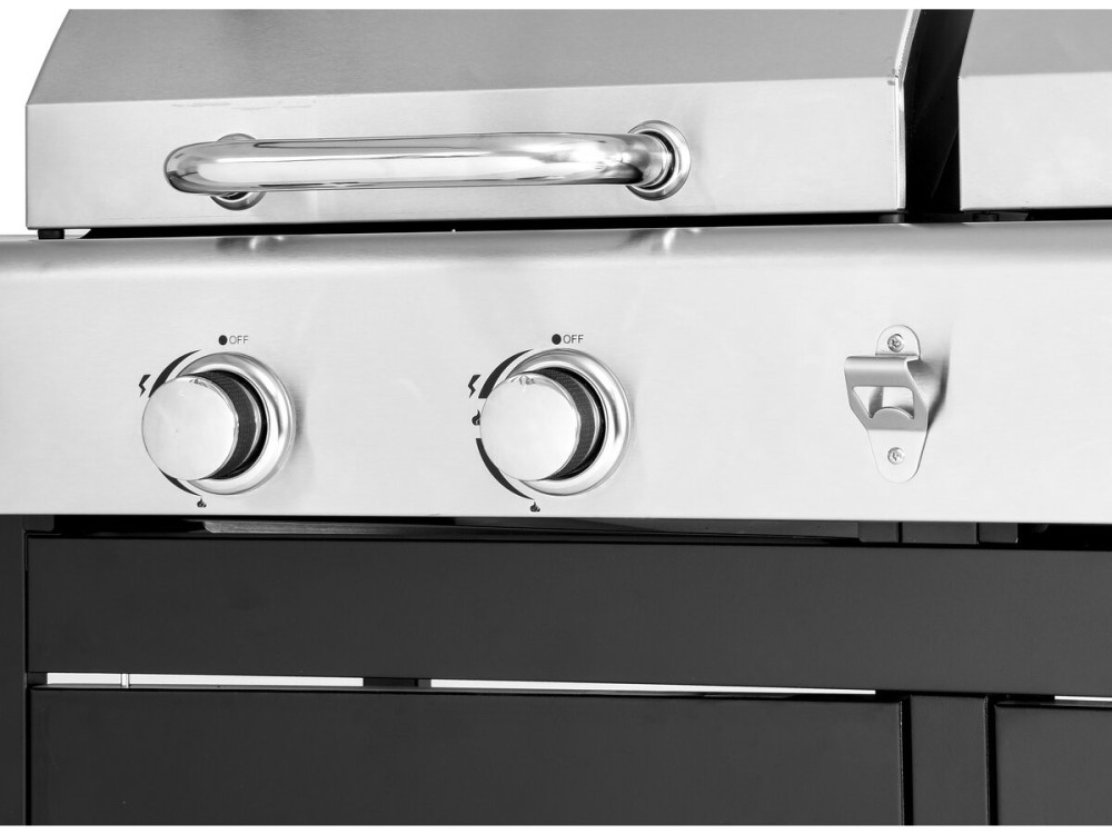 Barbecue gaz et charbon 2 en 1 en métal "Western" - Noir