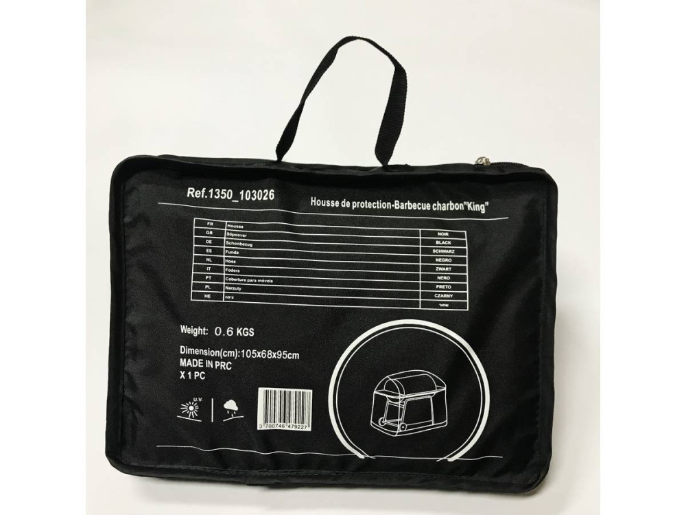 Housse de protection pour barbecue - 105 x 68 x 95 cm - Noir