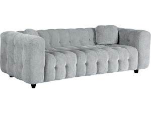 Canapé droit en tissu chenille "Vendome" - 3 places - Gris