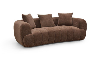 Canapé droit style bubble en tissu texturé "La Fayette" - 3 places - Marron