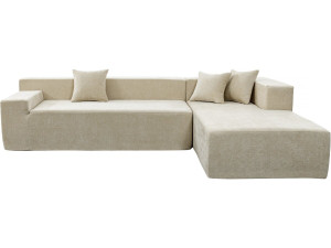 Canapé d'angle en tissu texturé "Tessaro" - 4 places - Beige