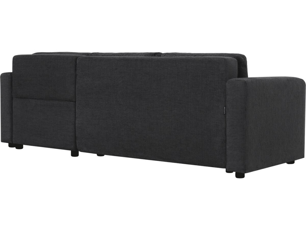 Canapé d'angle convertible/réversible en tissu "Charles" - 3 places - Noir