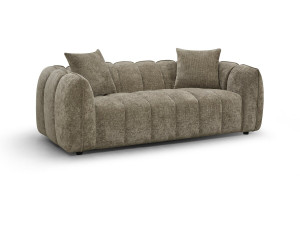 Canapé droit en tissu style bubble "Balzac" - 3 places - Taupe