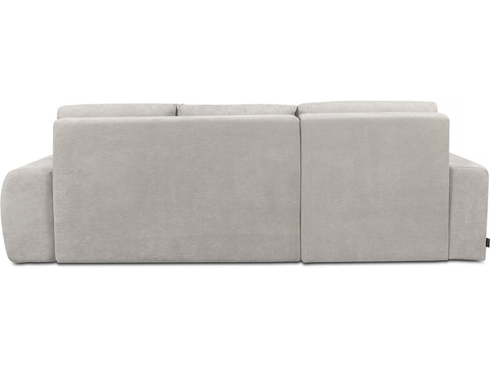 Canapé d'angle gauche convertible en tissu chenille "Verneuil" - 3 places - Beige