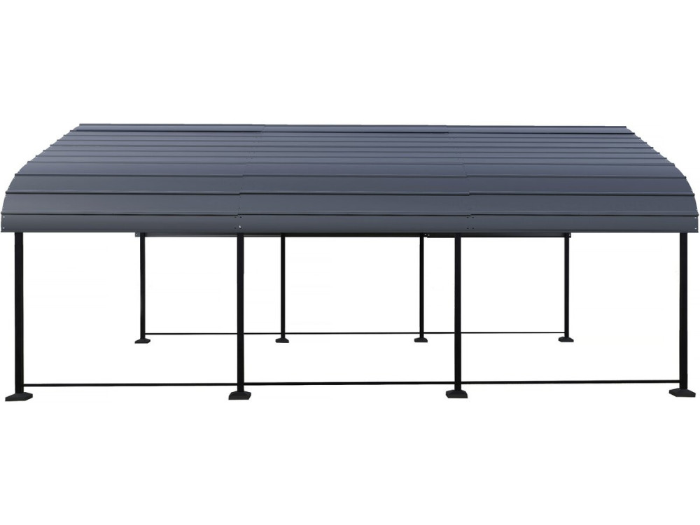 Carport abri de voiture en métal "Phoenix" - 13,5 m² - Gris