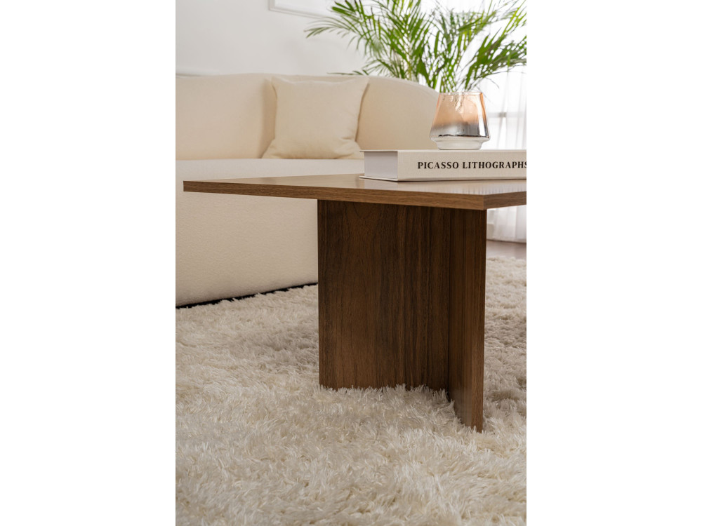 Table basse en bois "Sabin" - 60 x 119 x 40 cm - Noyer